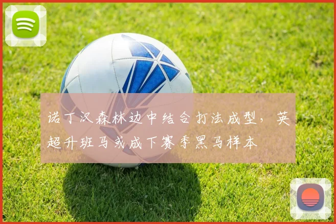 诺丁汉森林边中结合打法成型,英超升班马或成下赛季黑马样本